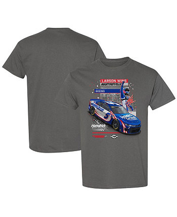 Men's Charcoal Kyle Larson 2023 Martinsville Speedway Race Winner T-shirt Checkered Flag Sports