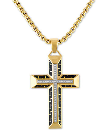 mens gold diamond cross