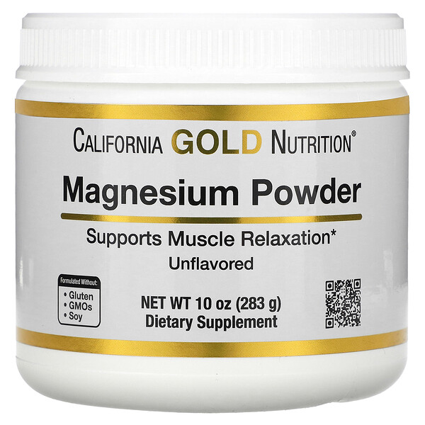 Магний, безвкусный порошок - 283 г - California Gold Nutrition California Gold Nutrition