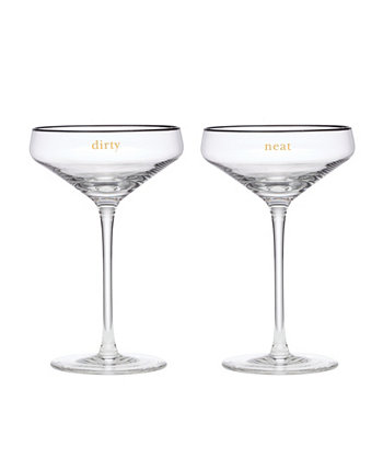 Набор бокалов для мартини Cheers to Us Dirty Neat, 2 предмета Kate Spade New York