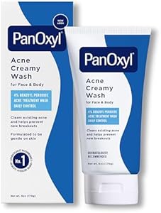 PanOxyl Antimicrobial Hydrating Acne Creamy Wash, 4% Benzoyl Peroxide, 6 Ounce PanOxyl