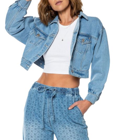 Фирменная укороченная джинсовая куртка Juicy Couture