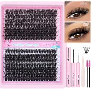 ALICE Natural Cluster Eyelash Extensions Lash Clusters DIY Lash Extensions Fluffy Wispy Eyelash Clusters D Curl Individual Lashes 154pcs ALICE