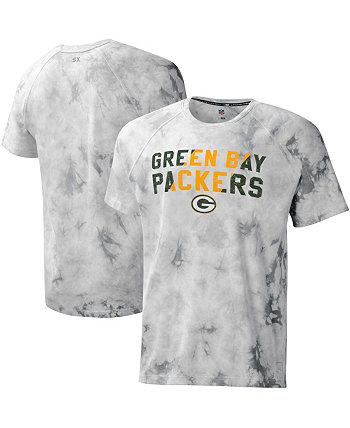 Мужская серая футболка Green Bay Packers с принтом тай-дай реглан MSX by Michael Strahan