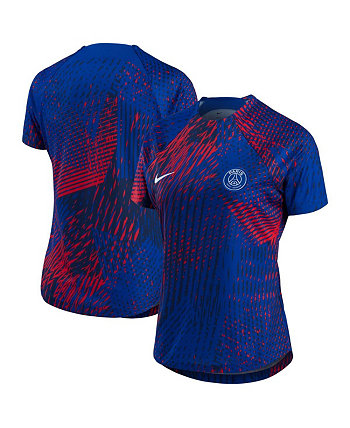 Женская предматчевая футболка синего цвета Paris Saint-Germain 2022 Nike