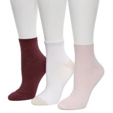 Women's Cuddl Duds® 3-Pack Vertical Texture Anklet Socks Cuddl Duds