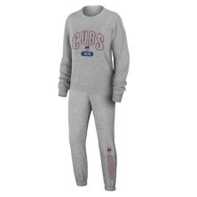 Women's WEAR by Erin Andrews Gray Chicago Cubs Knitted Lounge Set WEAR by Erin Andrews