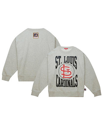 Женский пуловер с логотипом 3.0 Heather Grey St. Louis Cardinals Cooperstown Collection 3.0 Mitchell & Ness