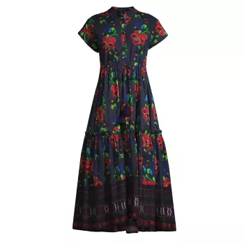 Платье миди с цветочным принтом Mumi Ro's Garden