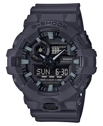 Мужские аналоговые цифровые темно-серые часы с ремешком из смолы 53мм G-Shock