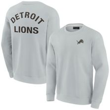 Unisex Fanatics Signature Gray Detroit Lions Super Soft Pullover Crew Sweatshirt Fanatics Signature