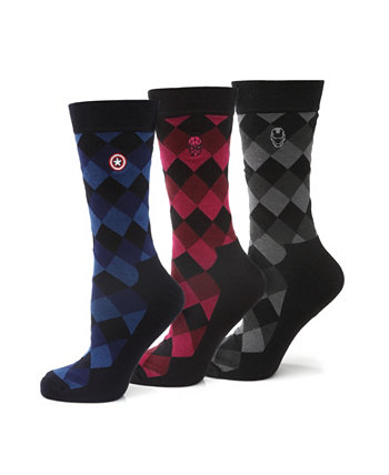 Подарочный набор мужских носков с ромбами, 3 шт. В упаковке Marvel