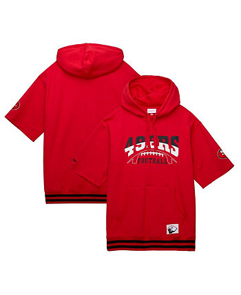 Мужской пуловер с короткими рукавами Scarlet San Francisco 49ers Pre-Game, толстовка с капюшоном Mitchell & Ness