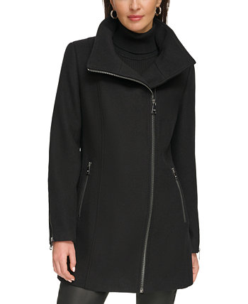 Женское пальто DKNY из смесовой шерсти с асимметричной молнией DKNY