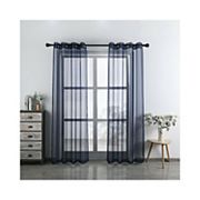 Kate Aurora 2 Piece Designer Sheer Voile Grommet Top Window Curtains Kate Aurora