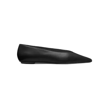 Lina Lacquered Leather Pointed Flats Stuart Weitzman