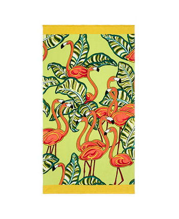 Flamingos Leaves Beach Towel, 36" x 68" Nicole Miller New York