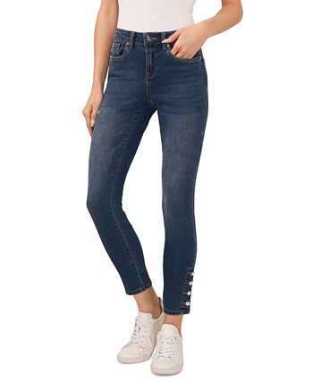 Женские джинсы-скинни с отделкой из искусственного жемчуга CeCe