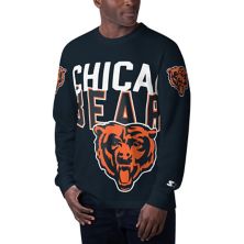 Men's Starter Navy Chicago Bears Clutch Hit Long Sleeve T-Shirt Starter