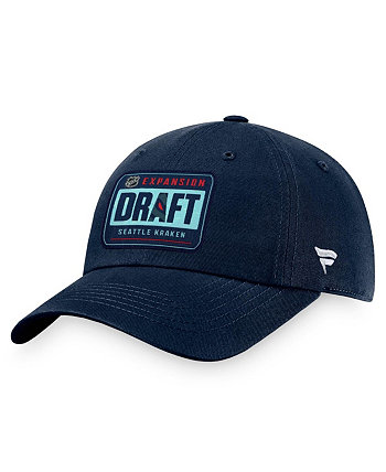 Мужская темно-синяя неструктурированная регулируемая кепка Seattle Kraken 2021 NHL Expansion Draft Fanatics