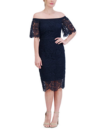 Women's Lace Off-The-Shoulder Midi Dress Eliza J