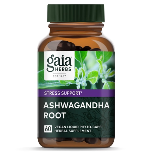 Gaia Herbs Single Herbs Ashwagandha Root -- 60 вегетарианских жидких капсул Phyto-Caps™ Gaia Herbs