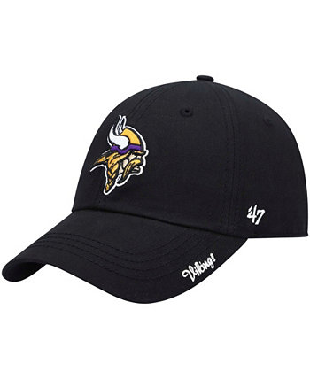 Черная женская регулируемая шляпа Minnesota Vikings Miata Clean Up Secondary '47 Brand