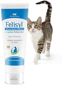 L-Lysine Gel for Cats - Immune System Support - Supplement Support for Healthy Tissue, Respiratory, and Vision - Salmon-Flavored - Made in The USA - 5 oz (2 Pack) Felisyl