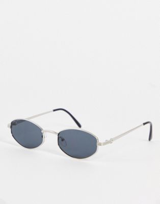 Сделано в. овальные солнцезащитные очки черного цвета Madein.