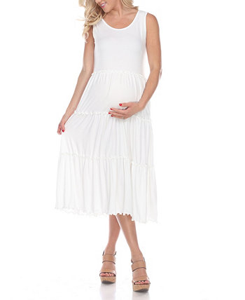 Многоуровневое платье миди для женщин White Mark