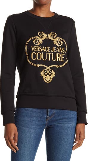 Свитшот-пуловер с вышитым логотипом Versace Jeans