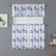 Kate Aurora Rooster Toile Complete 3 Pc Café  Kitchen Curtain Tier And Valance Set Kate Aurora