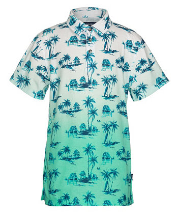Рубашка-поло из джерси с тропическим принтом Big Boys в стиле дзен Color Fade Univibe