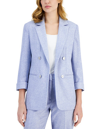Женский пиджак с загнутыми рукавами 3/4, вырезом и открытым передом T Tahari