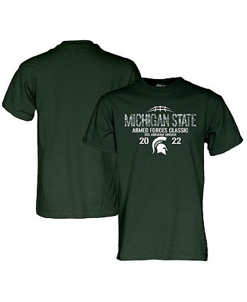 Мужская зеленая классическая футболка Michigan State Spartans 2022 Armed Forces Blue 84