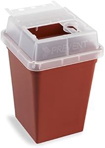 Heathrow Scientific HS120177 Sharps Container, 1 L, Red (Pack of 18) Heathrow Scientific