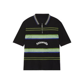 Buke Striped Short-Sleeve Polo Shirt Ahluwalia