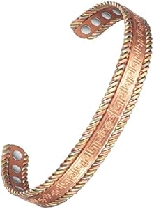 Copper Magnetic Bracelet for Women, 99.99% Pure Copper Cuff with 3500 Gauss Magnets (A) EnerCoppeX