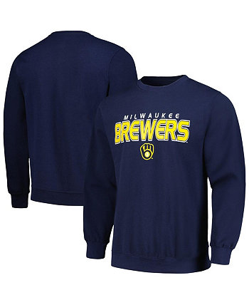 Мужской темно-синий пуловер Milwaukee Brewers свитшот Stitches