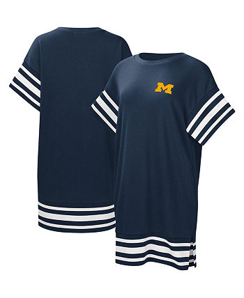 Women's Navy Michigan Wolverines Cascade T-shirt Dress Touch