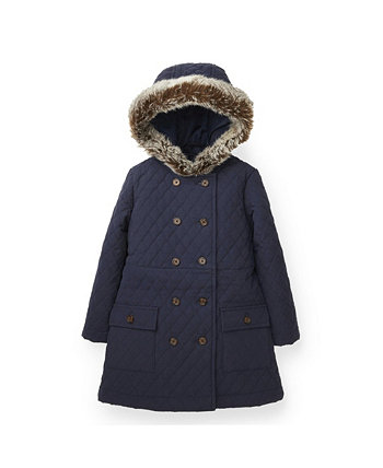 Легкое стеганое пальто для девочки с капюшоном из искусственного меха, детское Hope & Henry