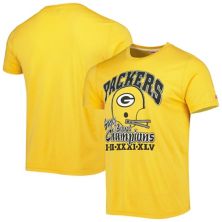 Men's Homage Gold Green Bay Packers Super Bowl Classics Tri-Blend T-Shirt Homage