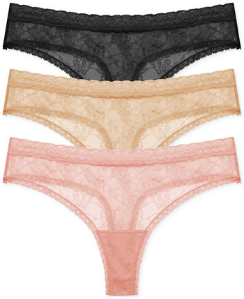 Women's Bliss Allure 3-Pk. Lace Thong Underwear 771303MP Natori