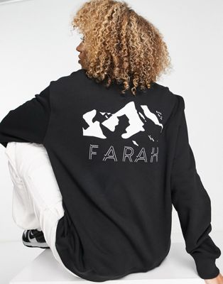 Черная толстовка бойфренда с логотипом Farah Zermatt Farah
