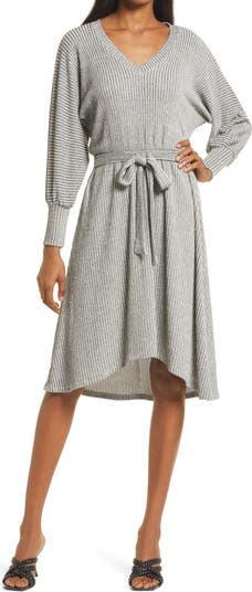 Платье-свитер в рубчик с завышенной талией и завышенной талией Fraiche By J