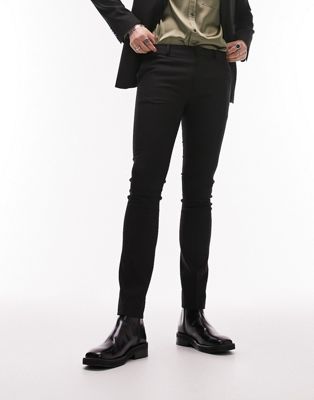 Черные суперузкие фактурные брюки Topman TOPMAN