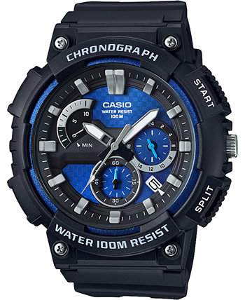 Мужские часы с хронографом и черным ремешком 53,5 мм Casio