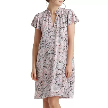 Ночная рубашка Sienna с цветочным принтом и развевающимися рукавами PAPINELLE