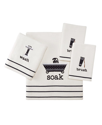 Bath Icons Cotton Towel Set,  4 Pieces Avanti