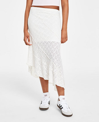 Juniors' Lace Pull-On Asymmetric Midi Skirt Ultra Flirt
